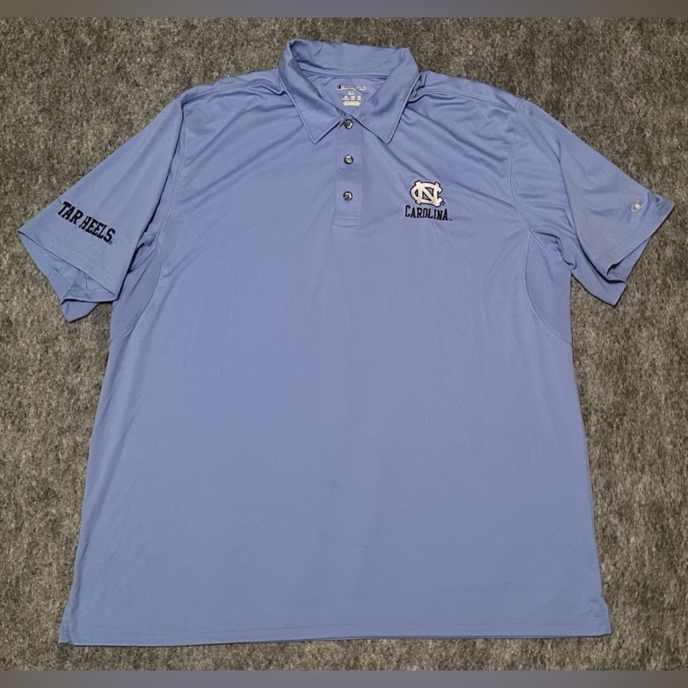 Men’s Champion UNC North Carolina Tar Heels Blue Performance Polo Shirt 2XL